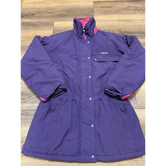 VINTAGE Patagonia Jacket Womens Extra Large Purple Coat Snap Mid-Weight Sz 14 - Picture 1 of 8